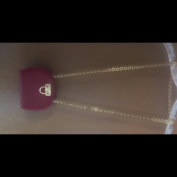 Red Salvatore Ferragamo Small Gancini Bag Gold Tone Original Owner Holiday - Picture 4 of 16